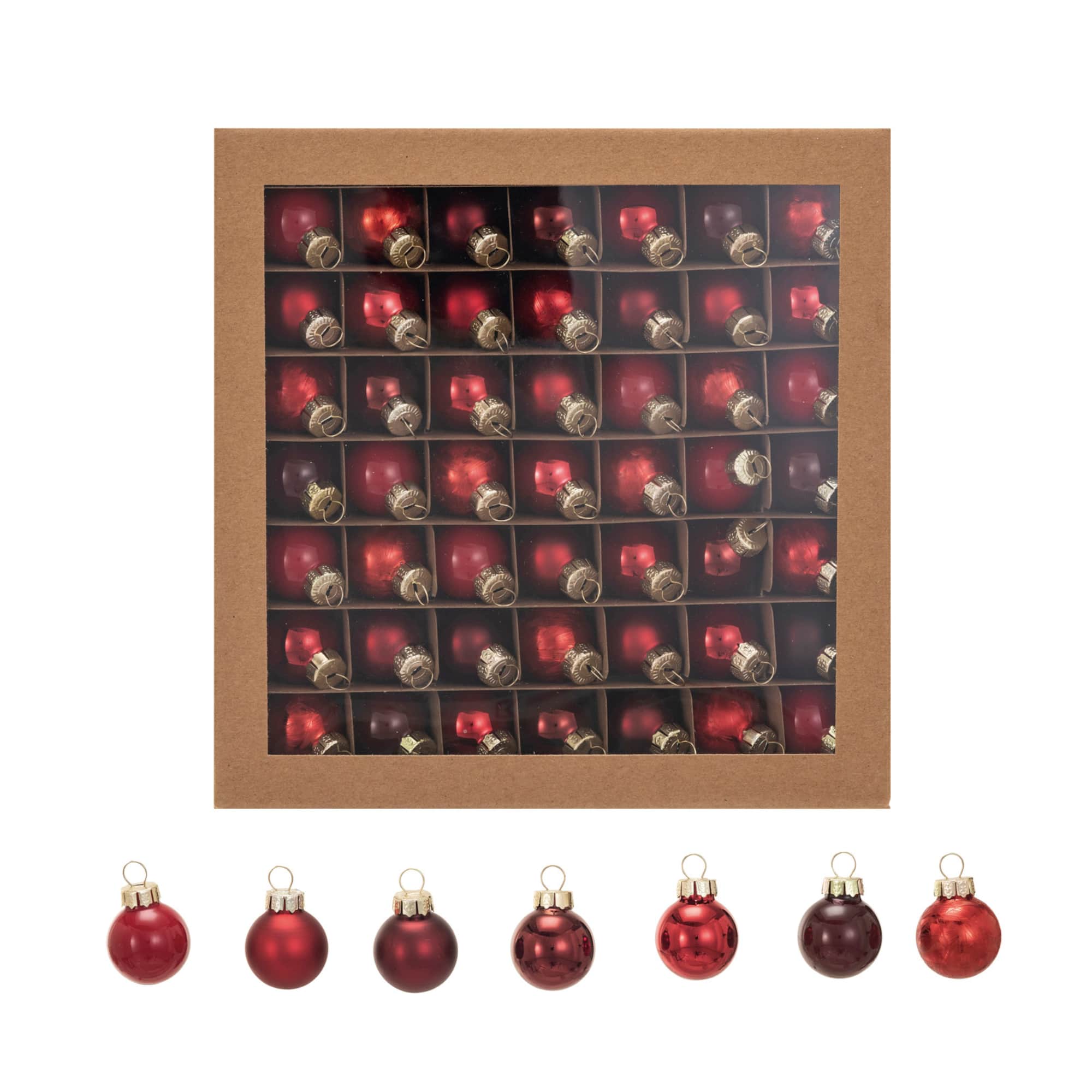 Hello Honey® 1" Red Round Glass Ball Ornaments, 49ct.